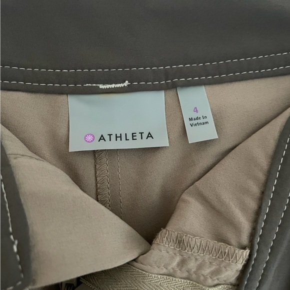 ATHLETA Whatever Women's Tan Fit and Flare Stretch Athletic Skort Skirt EUC Sz 4 - Picture 6 of 9